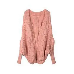 6 Colors Coarse Wool Cardigans Women  Full Batwing Sleeve Sweaters Casual Women Clothing SM6