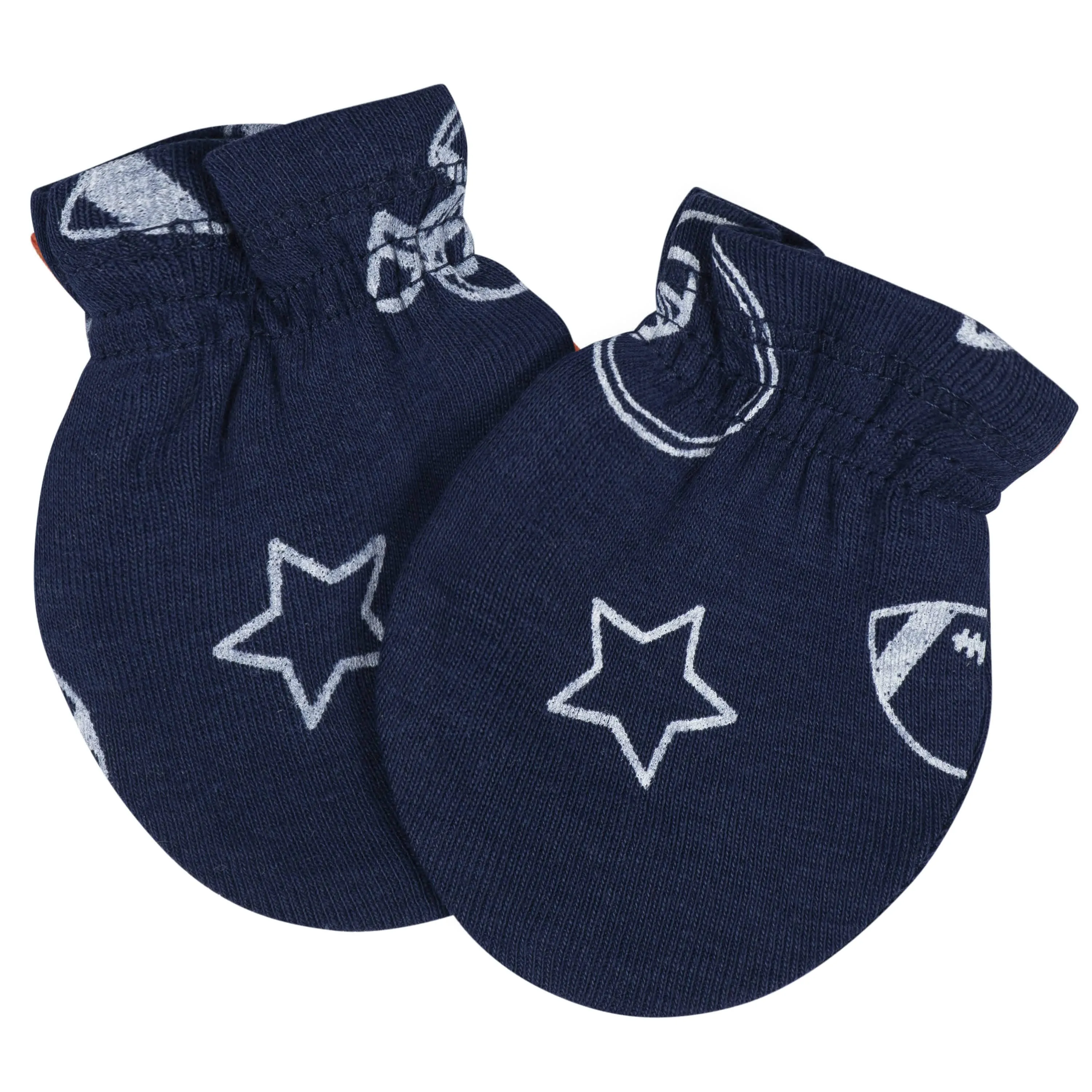 8-Piece Baby Boys All Star No Scratch Mittens & Caps Set