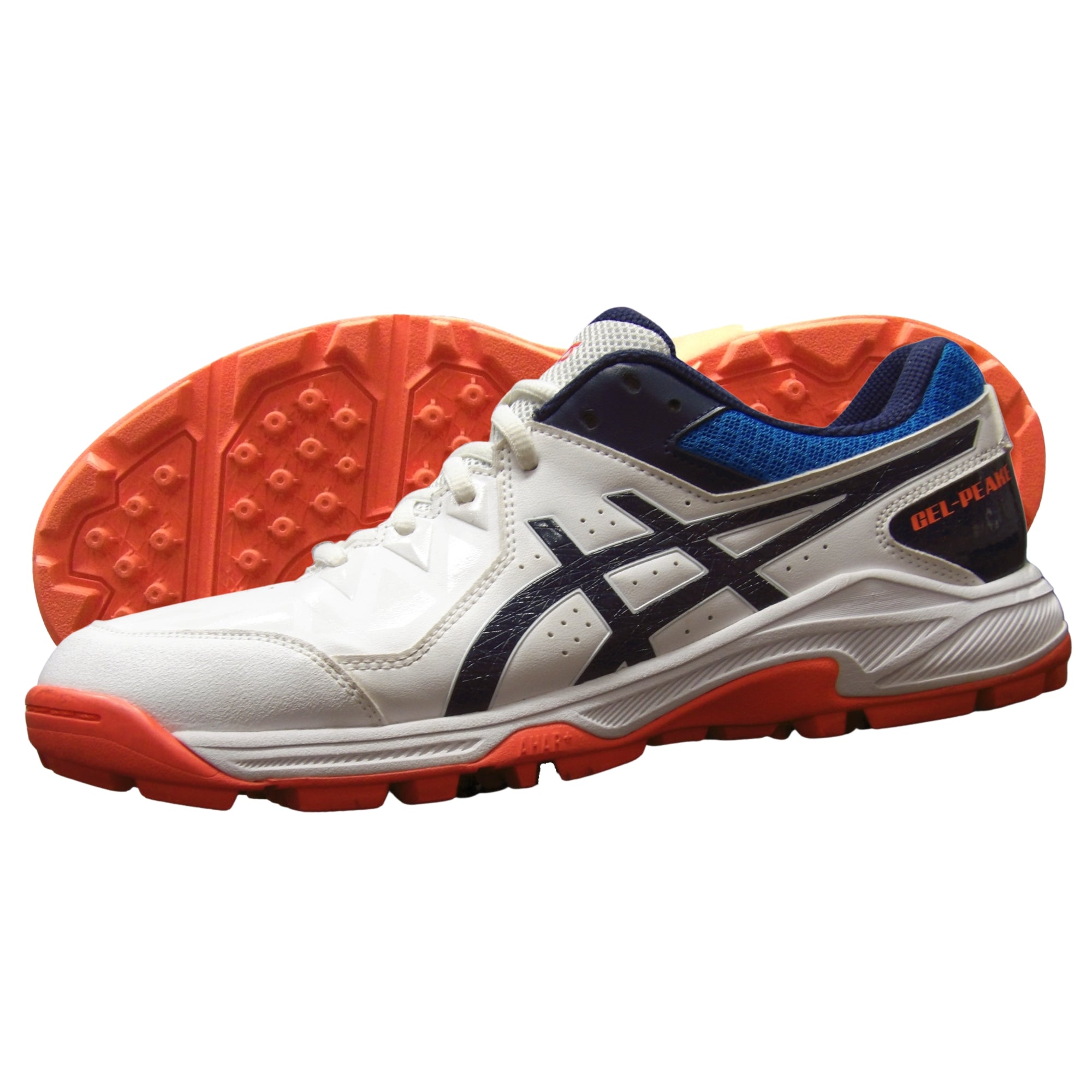 Asics Cricket Shoes, Model Gel-Peake - White/Blue/Orange