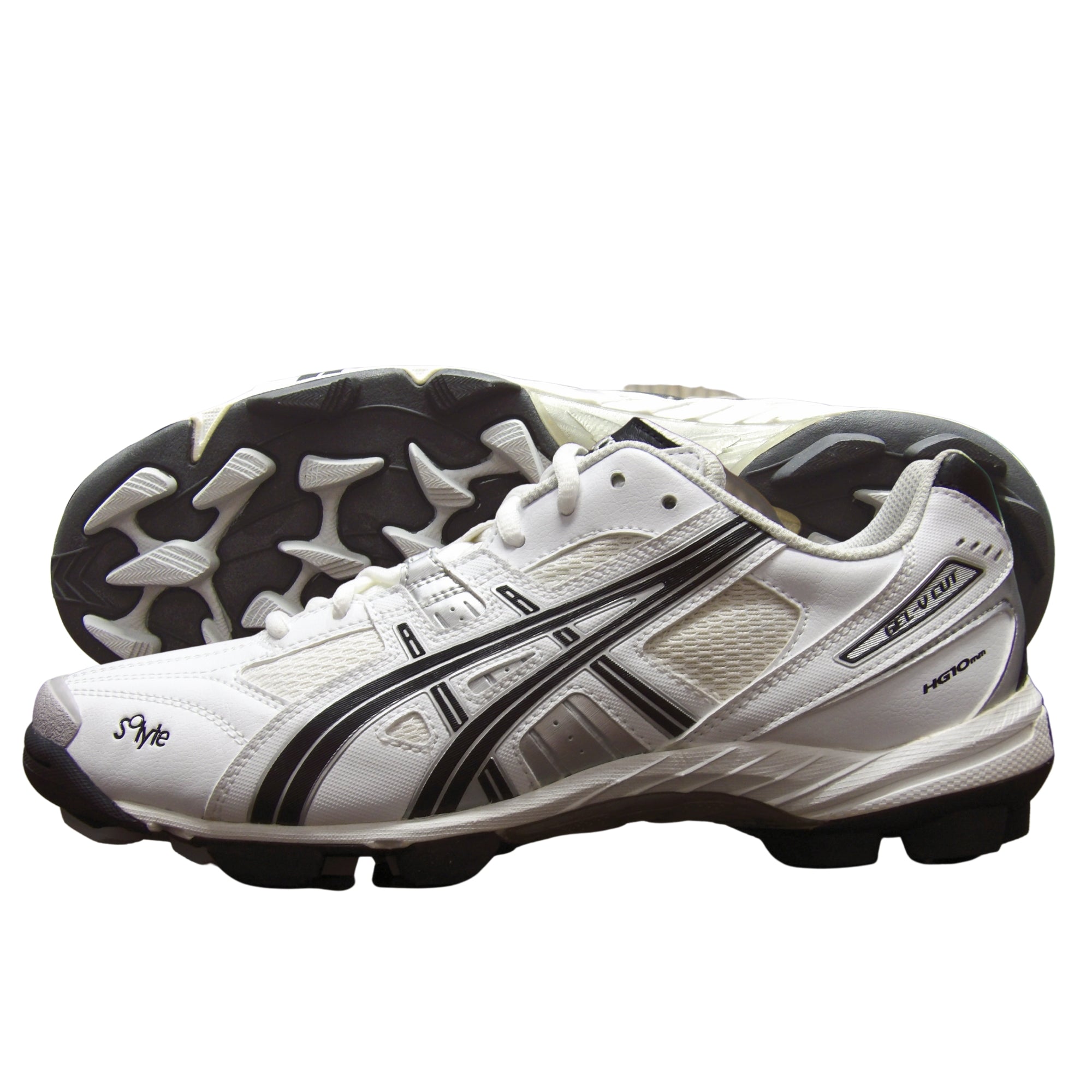 Asics Cricket Shoes, Model Gel V-Cut - White/Black/Silver