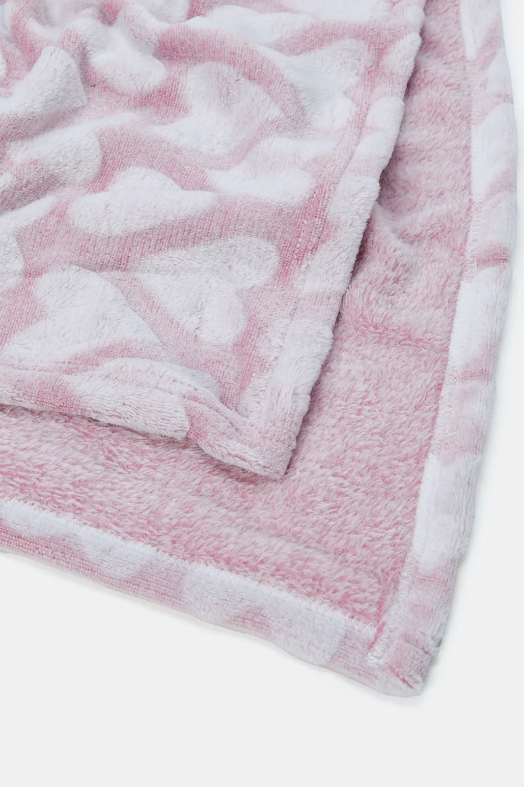 Baby Pink Blanket With Headbands Set (3 Piece)