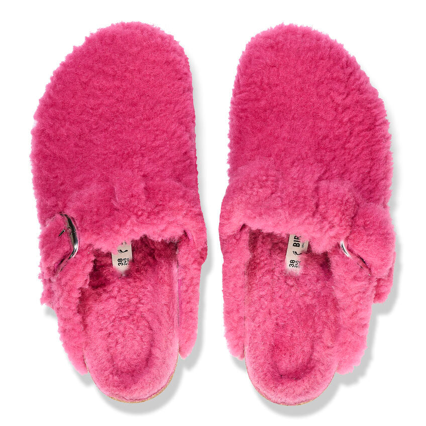 Birkenstock Women's Boston Big Buckle Shearling (Fuchsia Tulip)