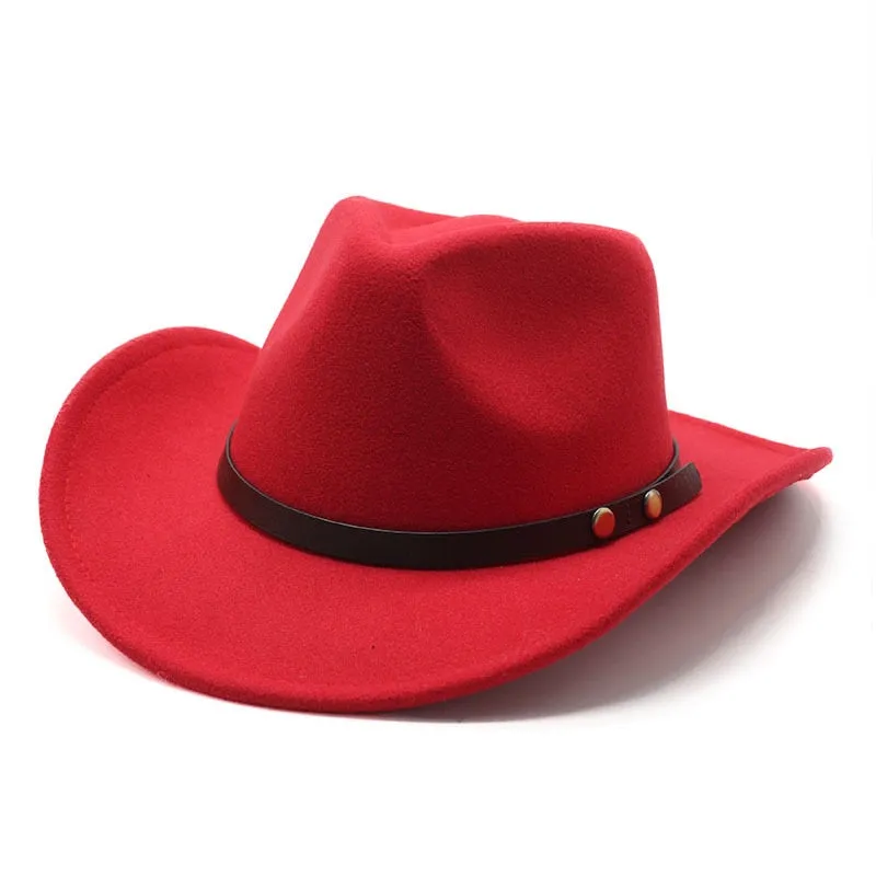 Casual Patchwork Pattern Roll-Up Brim Cowboy Hat for Men and Women