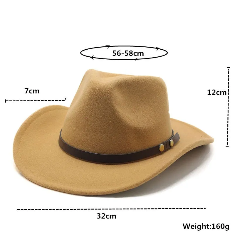 Casual Patchwork Pattern Roll-Up Brim Cowboy Hat for Men and Women