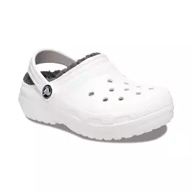 Crocs Kids Classic Lined Clog - White/Grey