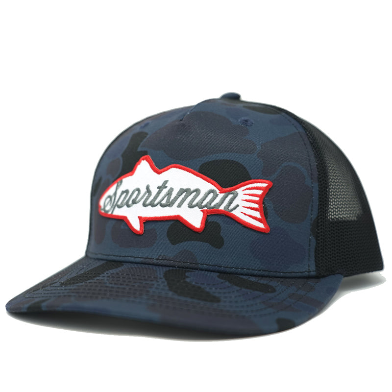 Fish Patch Snapback old school Camo Hat