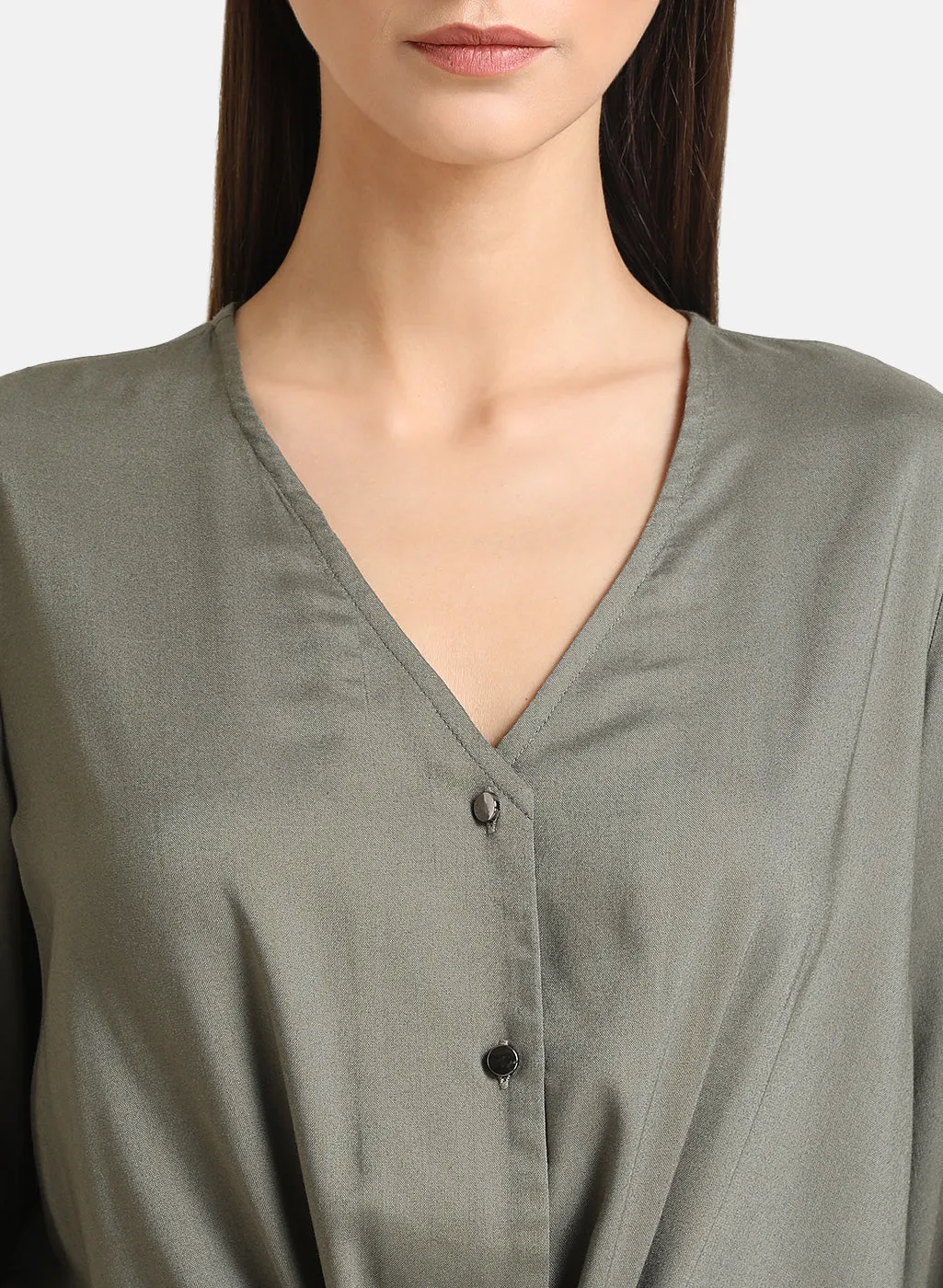 Flared Sleeves Tie-Up Top