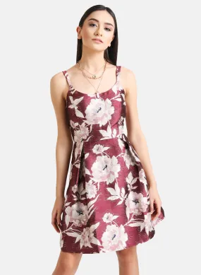 Floral Jacquard Fit & Flare Mini Dress