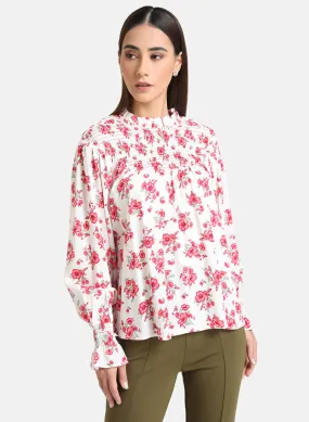 Floral Printed Smoked Top