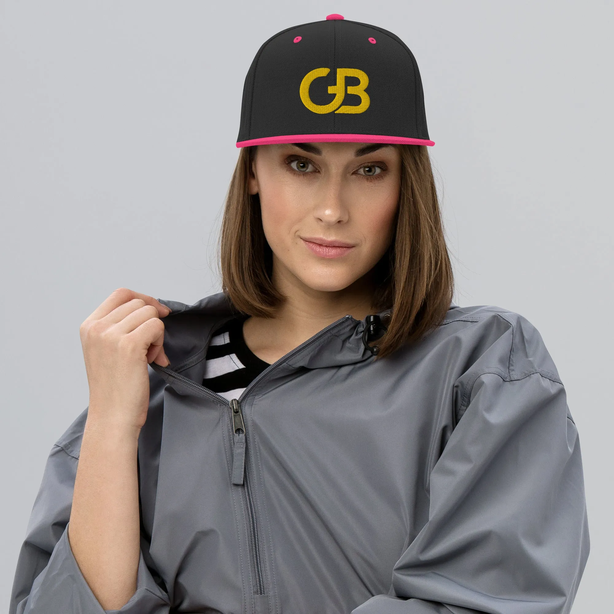 Gerald Black Unisex Snapback GB Logo Halo Flat Brim Hat GD