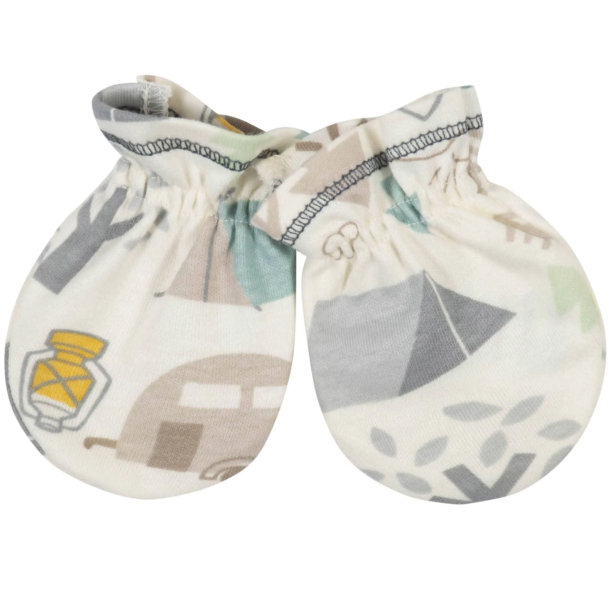 Gerber Organic 4-Piece Baby Boys Bear Cap and Mitten Set