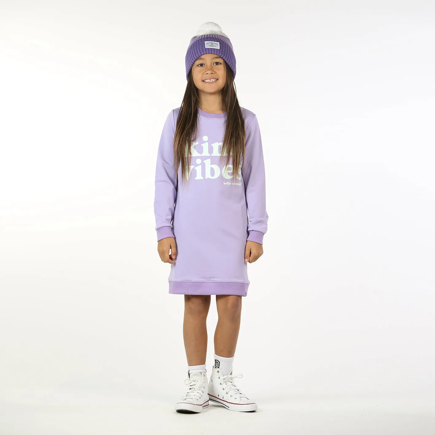 HS Kind Vibes LS Band Dress - Purple