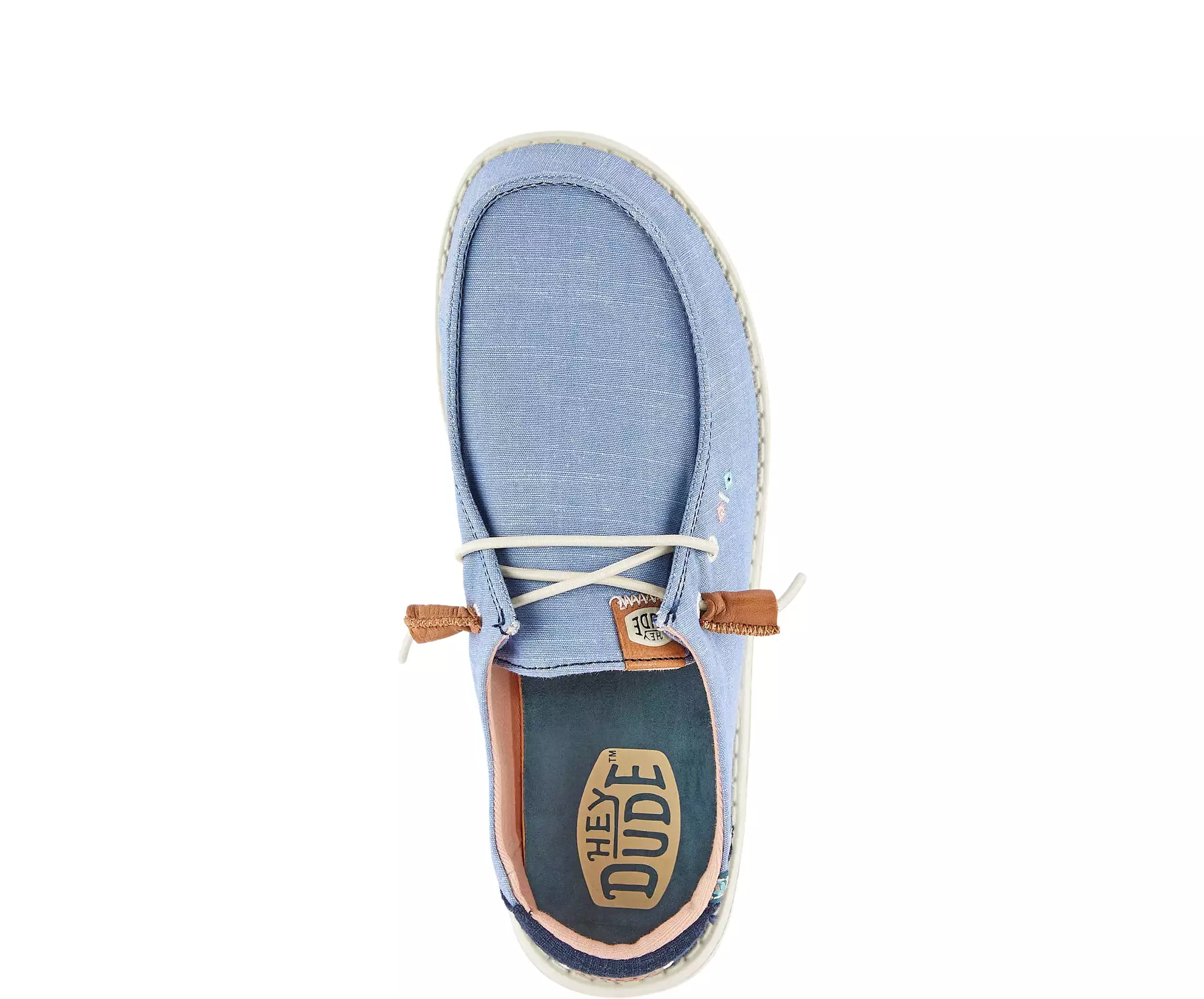 Ladies Hey Dude Blue Canvas Summer Shoes Laced Wendy Chambray Boho