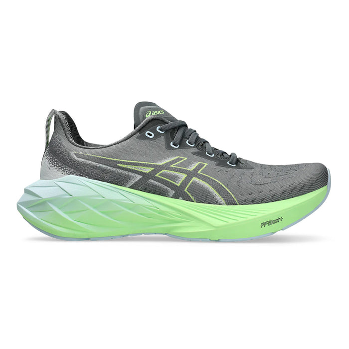 Men's Asics Novablast 4, Steel Grey/Electric Lime, 13 D Medium