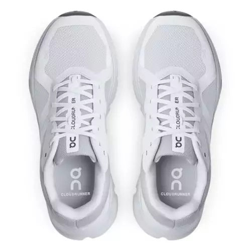 'On Running' Women's Cloudrunner - White / Frost (Wide)