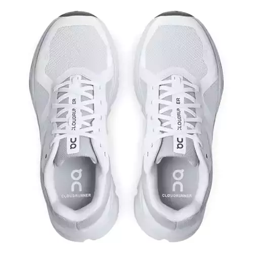 'On Running' Women's Cloudrunner - White / Frost (Wide)