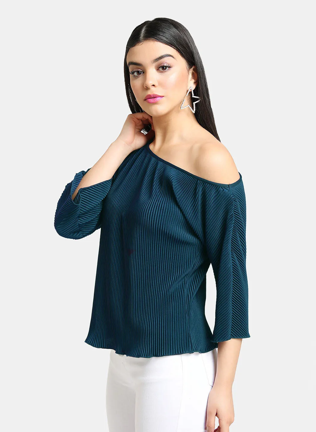 One Shoulder Pleated Top