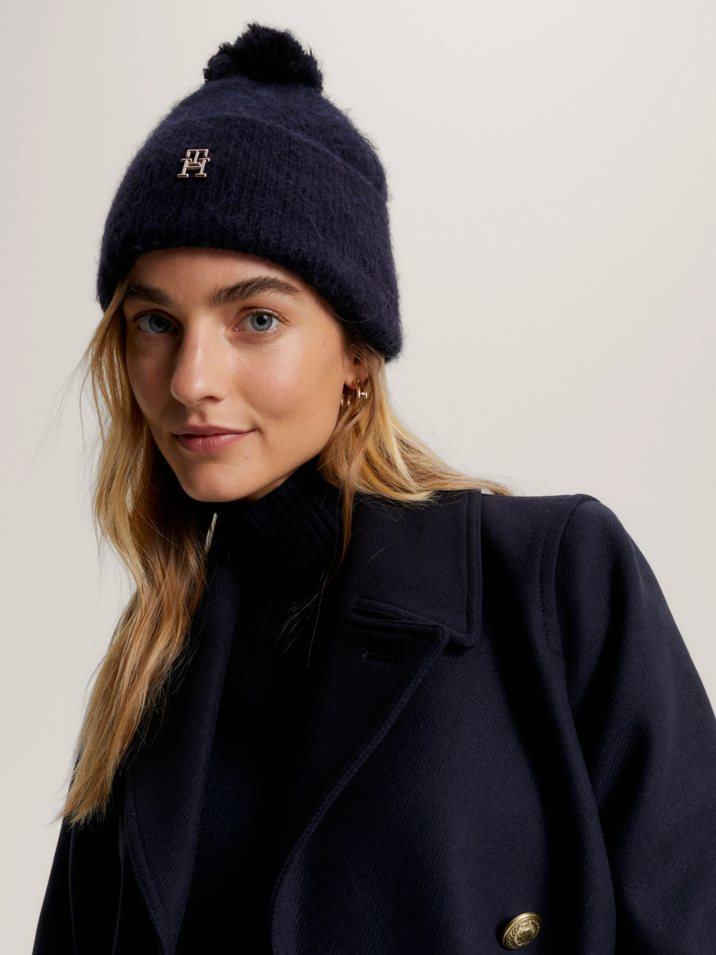 Pom Pom TH Monogram Beanie | Hats | Tommy Hilfiger