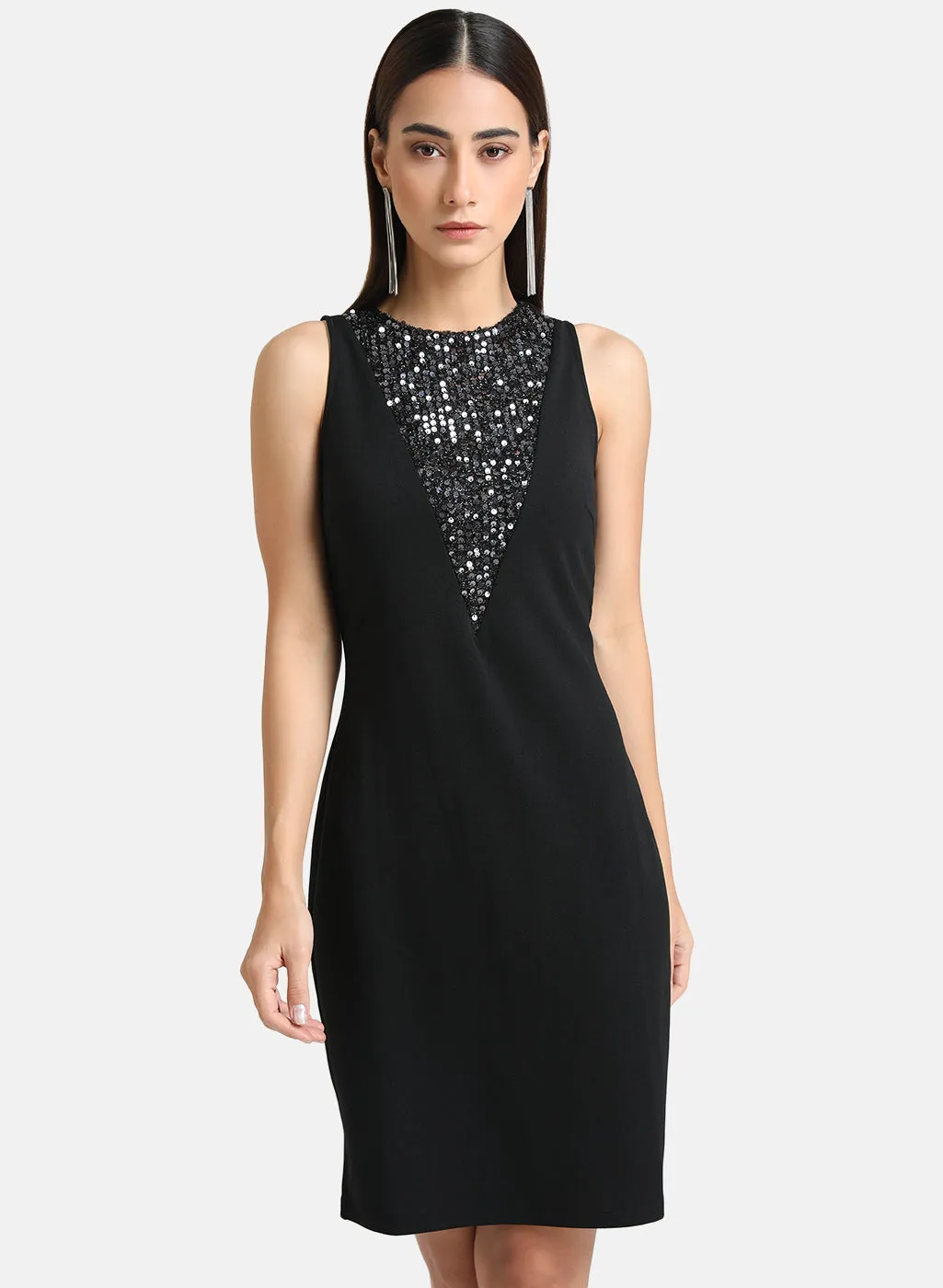 Sequin Jacquard Detailed Mini Dress