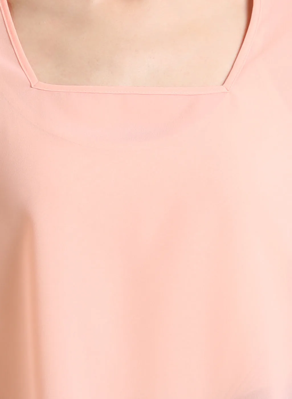 Square Neck Top With Puff Sleeves