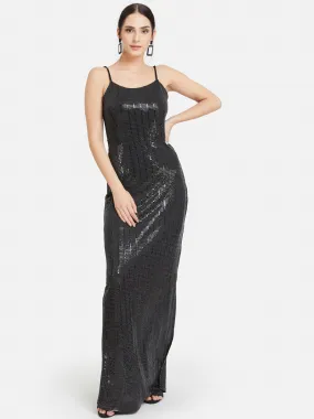 Stick-On Sequin Knitted Maxi Dress