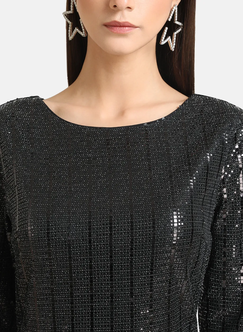 Stick-On Sequin Knitted Midi Dress