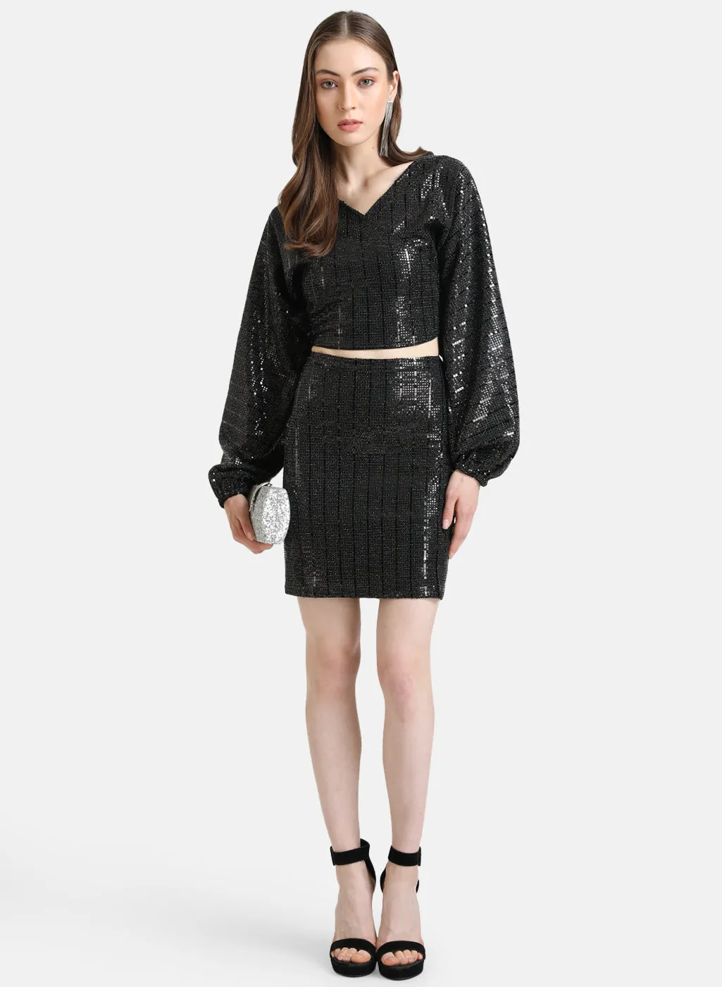 Stick-On Sequin Mini Skirt