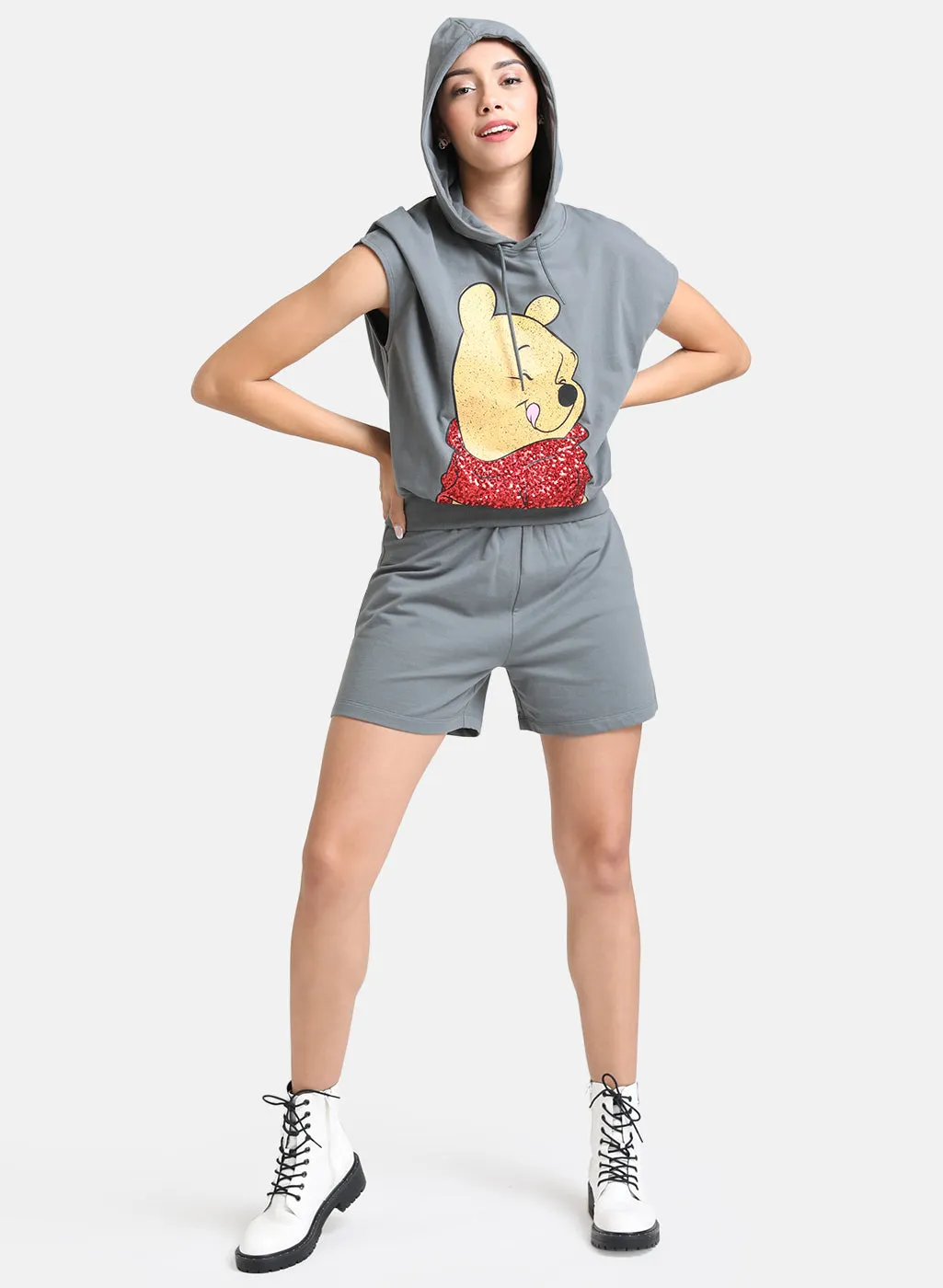 Winnie The Pooh Disney Crop Hood Tee