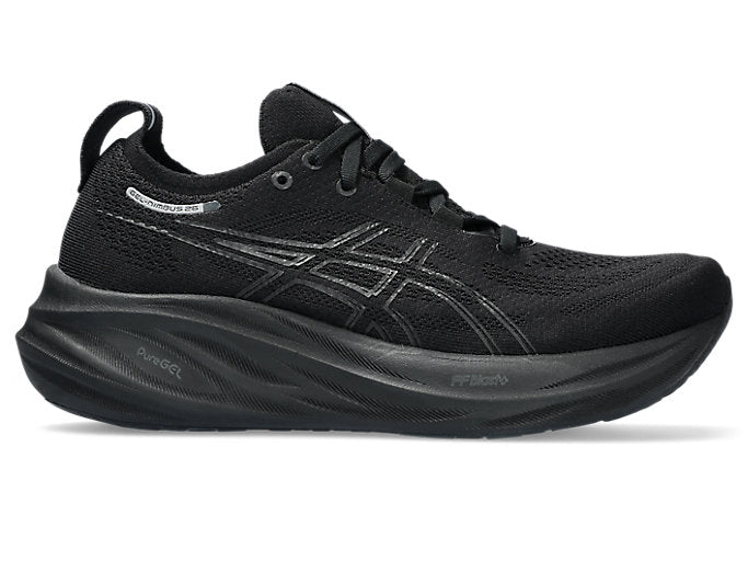 Women's Asics Gel-Nimbus 26, Black/Black, 9 B Medium