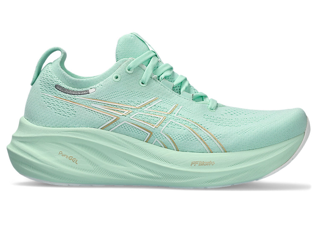 Women's Asics GEL-Nimbus 26, Mint Tint/Pale Mint, 12 B Medium