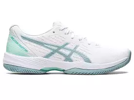 Women's Asics Solution Swift FlyteFoam, White/Smoke Blue, 7.5 B Medium